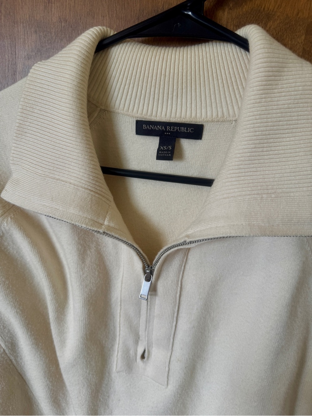 Banana Republic Women’s Cream Half-Zip Sweater Size XS/S